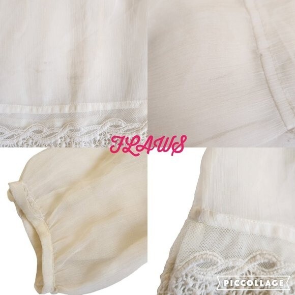 Mario Rerio Off-white Sheer Tunic Top Size Small - Picture 8 of 12